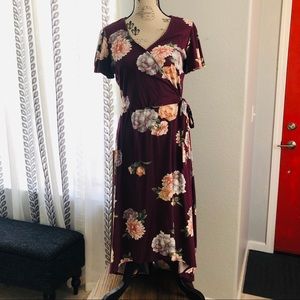 Fortune + Ivy High Low Dress in Eggplant Purple